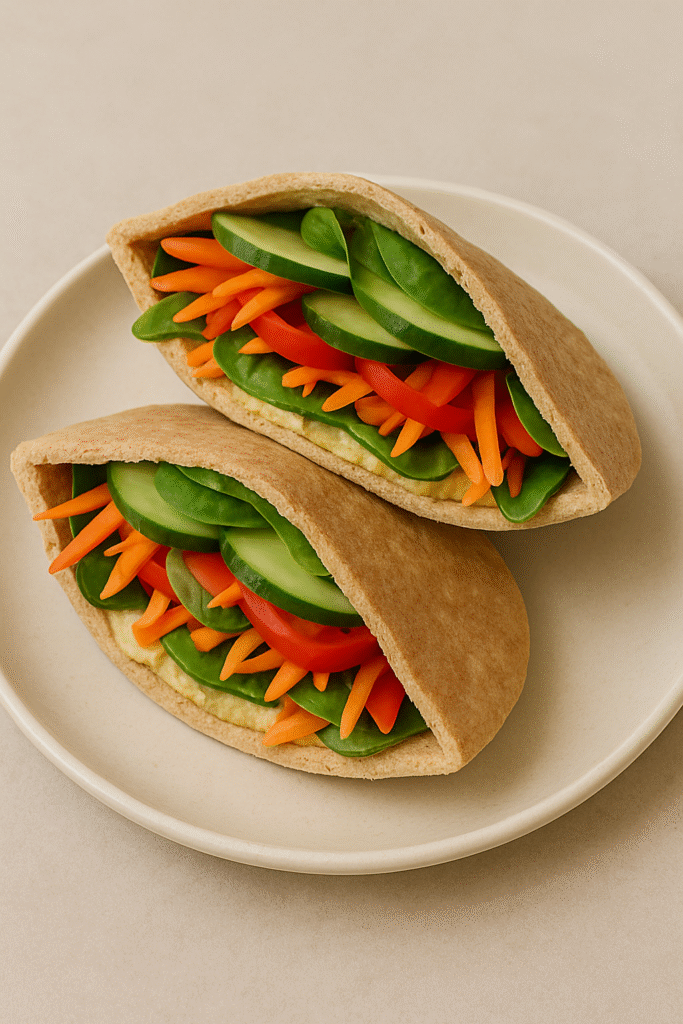 Hummus And Veggie Pita Pockets