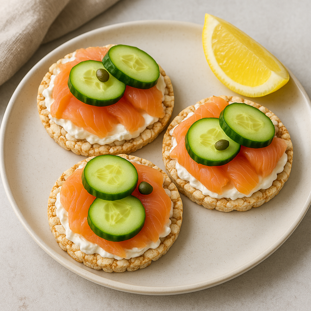 Smoked Salmon Rice Cakes